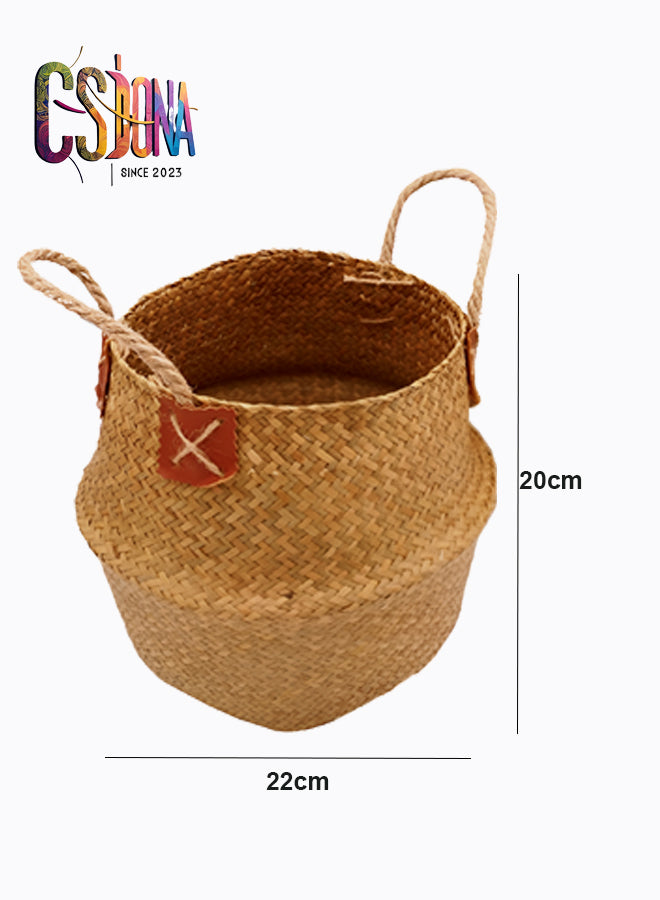 Straw flower basket