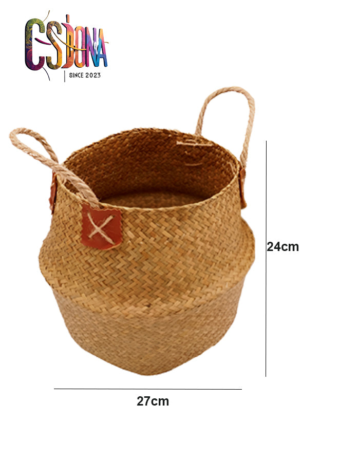 Straw flower basket
