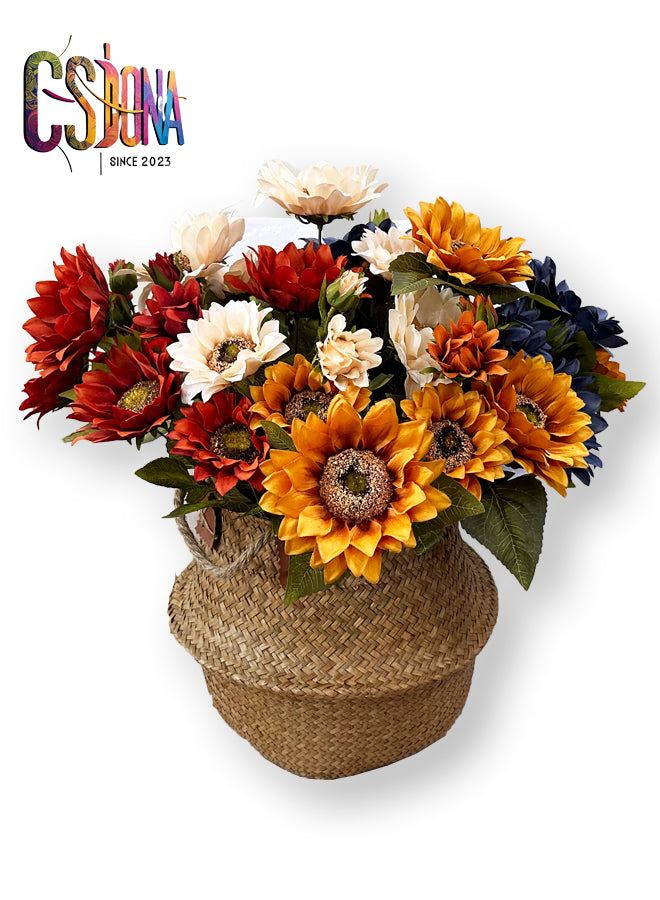 Straw flower basket